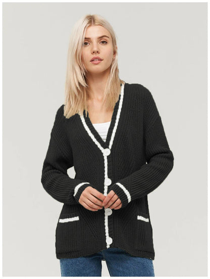 Colorblock Knit Cardigan