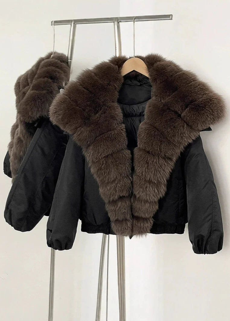Arden Luxe - Faux Fur Collar Puffer Jacket