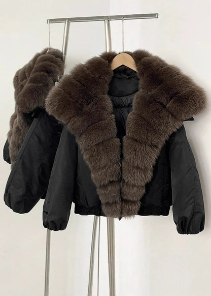 Arden Luxe - Faux Fur Collar Puffer Jacket