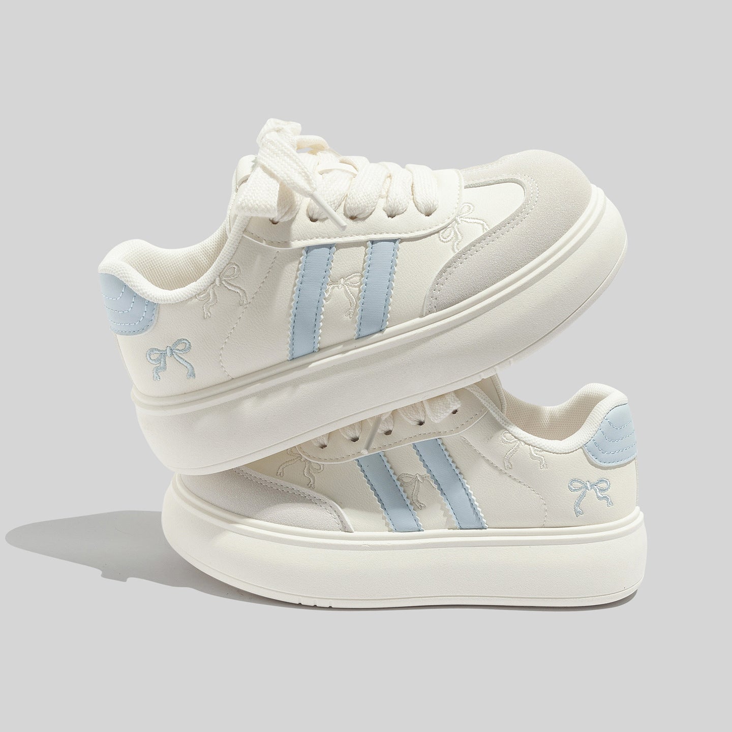 Women's Trendy Laced Up Suede Sneakers With Red Laces
