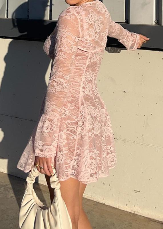 Floral Lace Corset Lace-Up Bell Sleeve Bolero Mini Dress Set