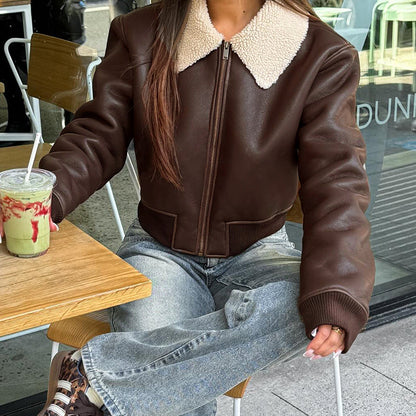 Taylynn Retro Faux Leather Jacket
