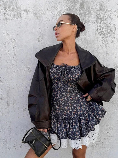 New french lace floral mini dress
