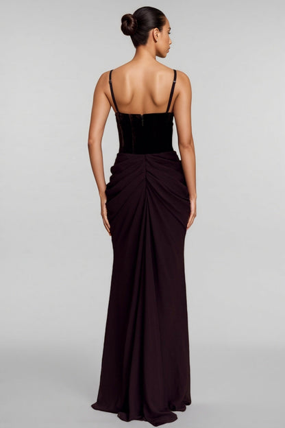 Sarioa Red Halter Pleated Maxi Dress