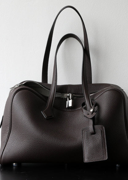 Amara - Pebbled Leather Travel Tote Bag