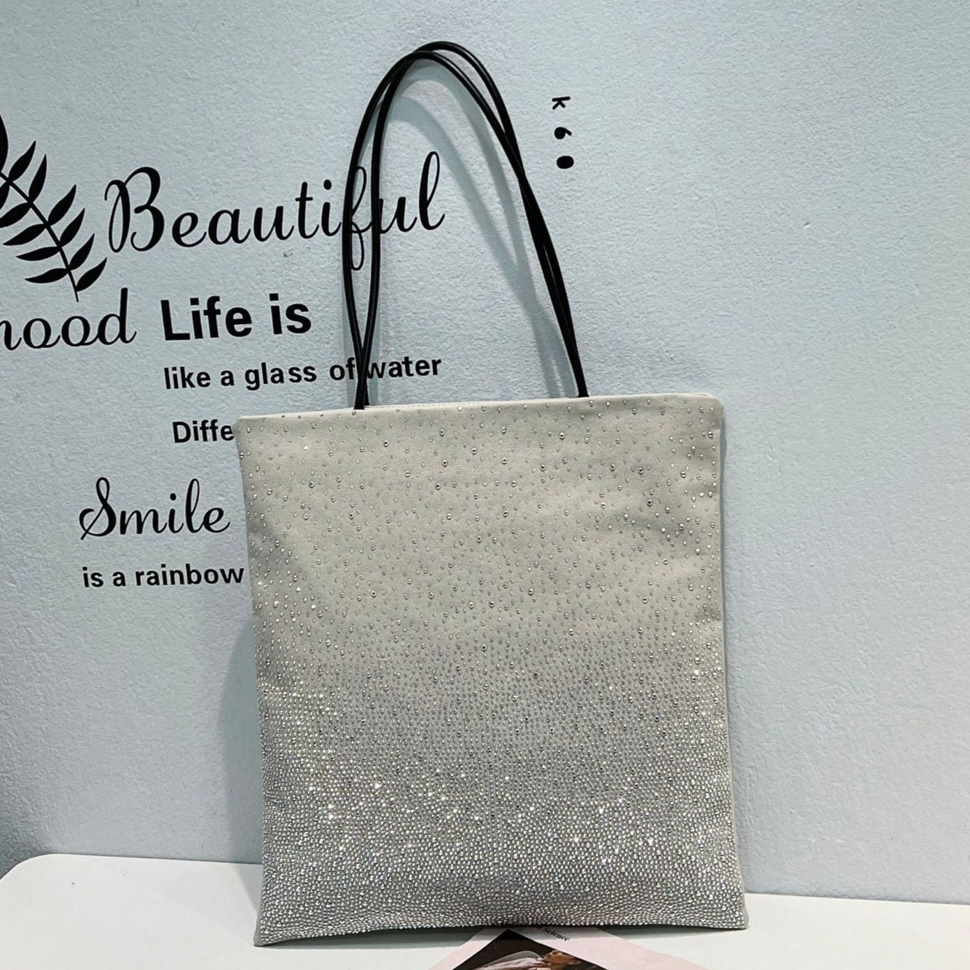 Gradient Rhinestones Tote Bag by Karen