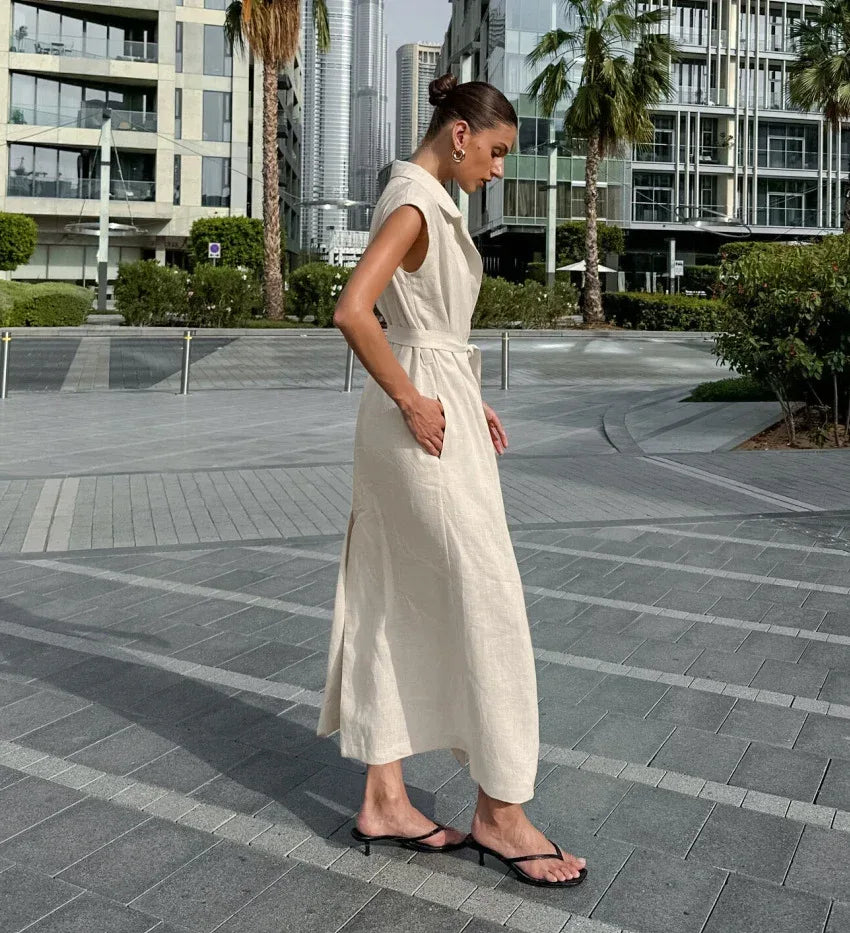 women belted cami dress summers beach outfit