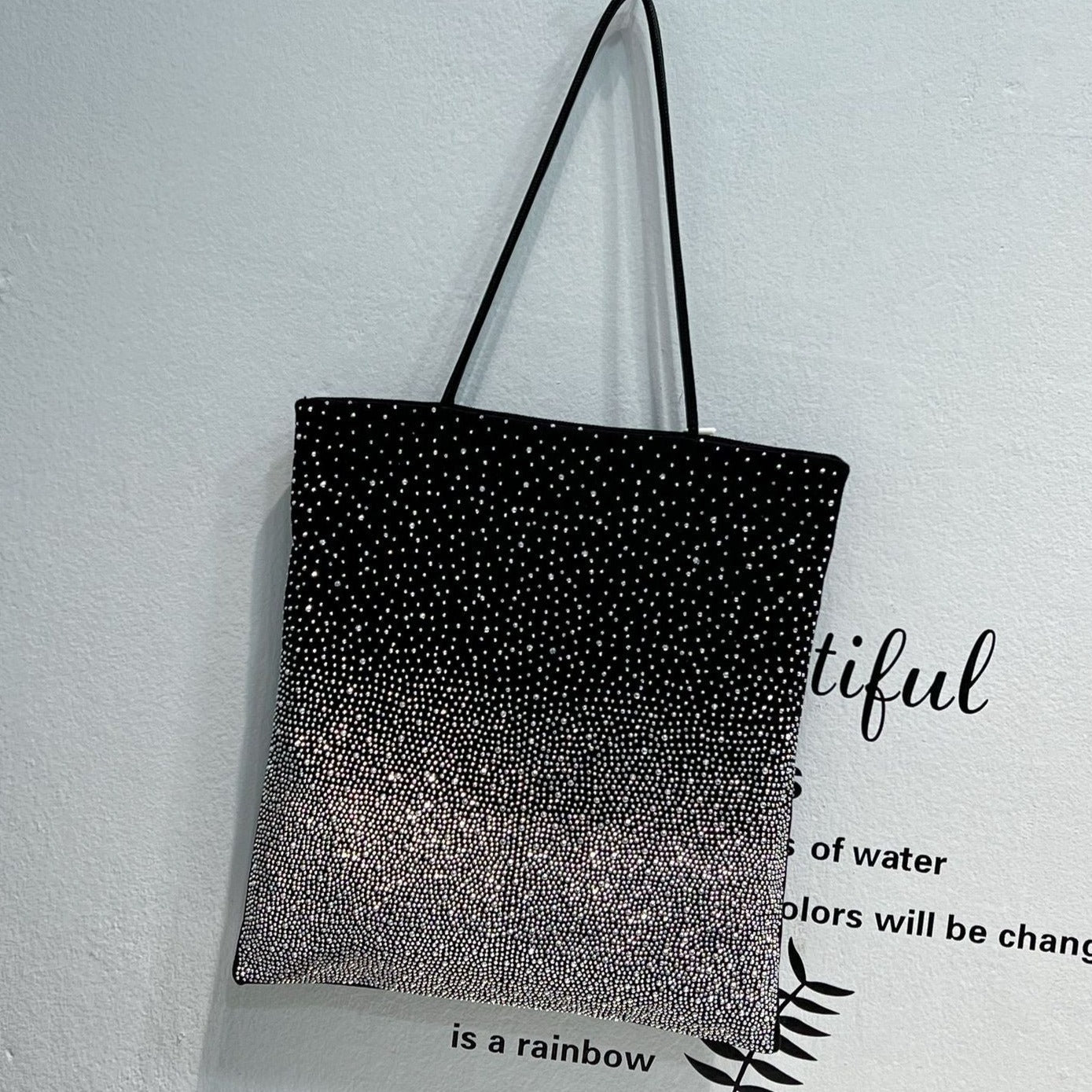 Gradient Rhinestones Tote Bag by Karen