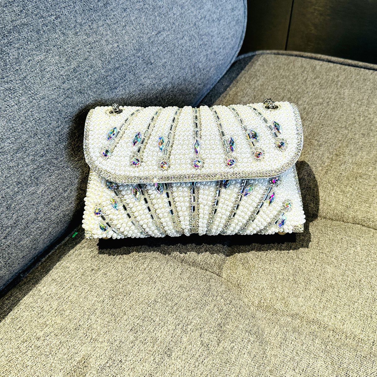 Rhinestone Clutch Bag by Luciana