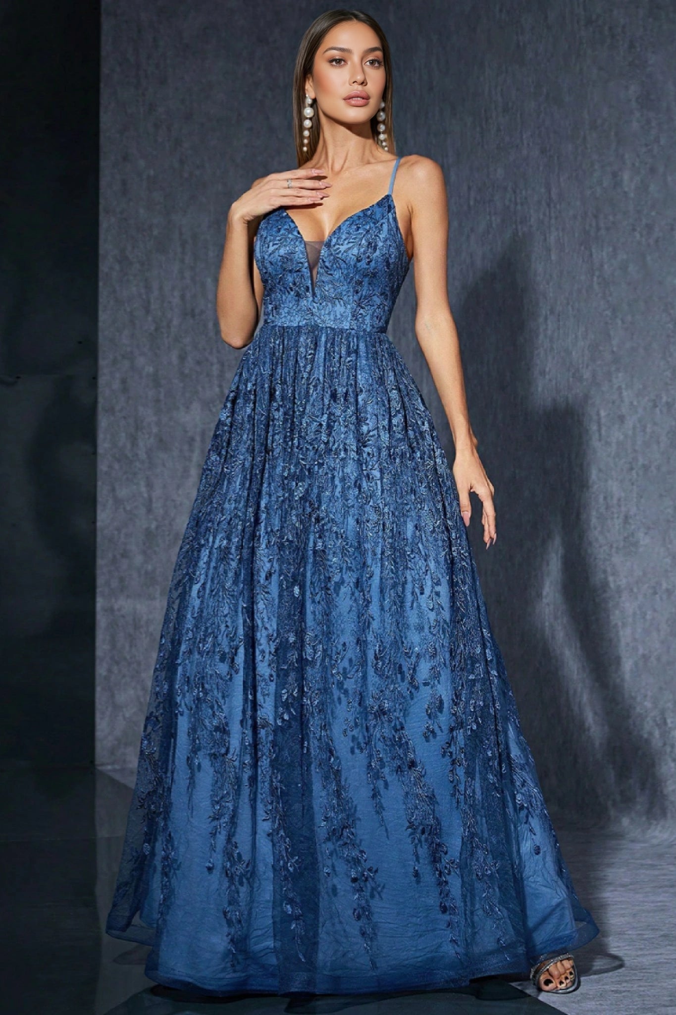 Keane Blue Mesh Maxi Dress