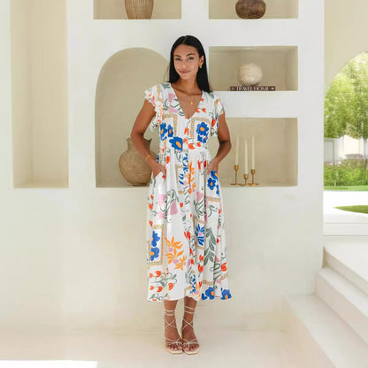 Independent StFloral Print Single Breasted Dress