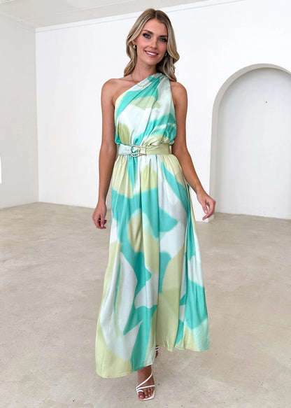 One Shoulder Slim Waist Tube Top Backless Dress