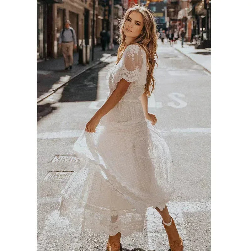 white lace maxi dress for summer