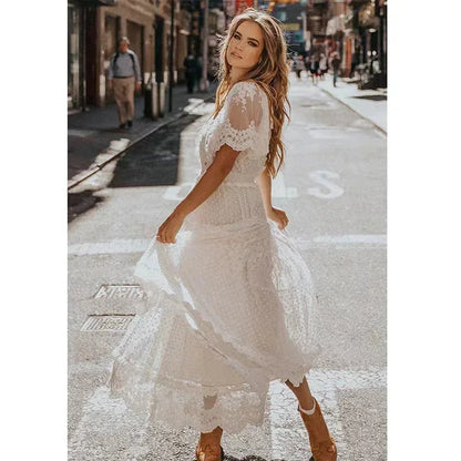 white lace maxi dress for summer