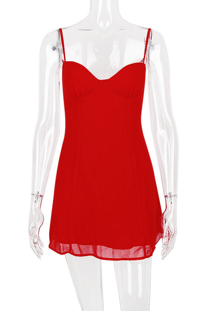 Bustier Sweetheart Spaghetti Strap Princess Seam Bodycon Mini Dress