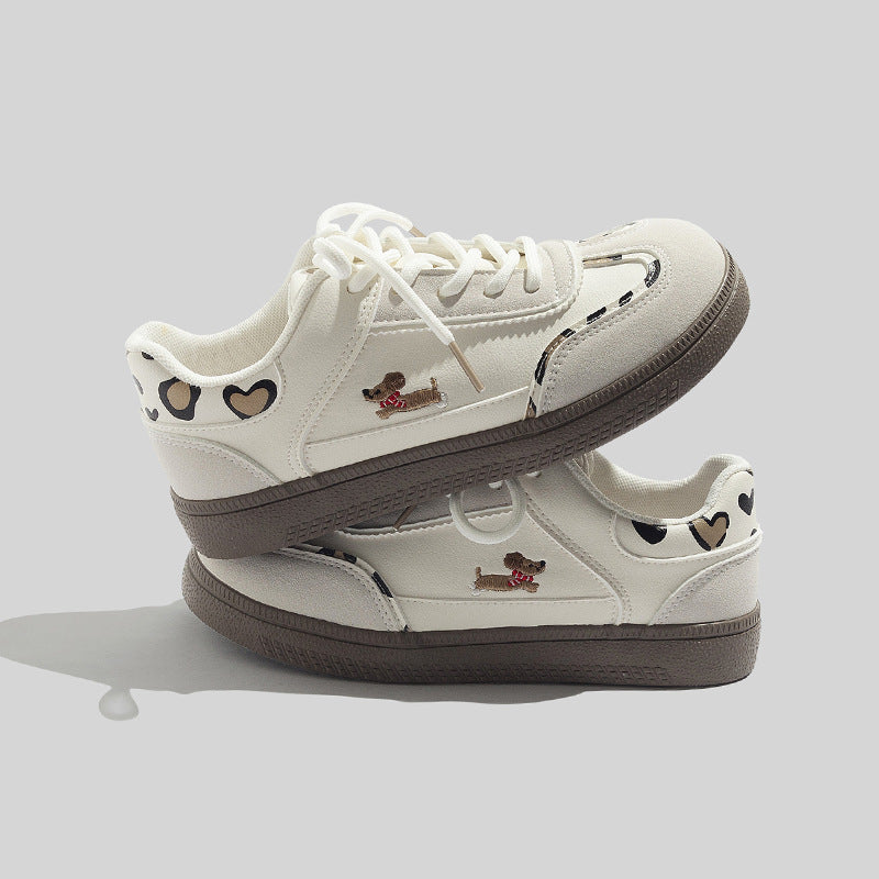 Women's Stylish Laced Up Red Sneakers With Checkers Design