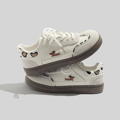 Women's Stylish Laced Up Red Sneakers With Checkers Design