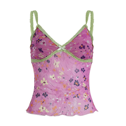 Akshara Floral Mesh Camisole