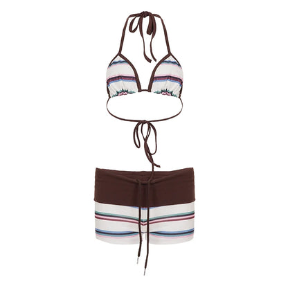 Evaleigh Colorblock Halter Bikini Set