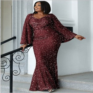 plus Size Plump Girls Long Wedding Cocktail Hip Fishtail Party Evening