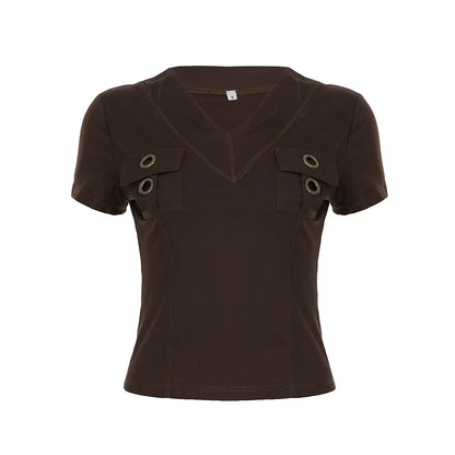 Ishika Fitted V-Neck Crop Top