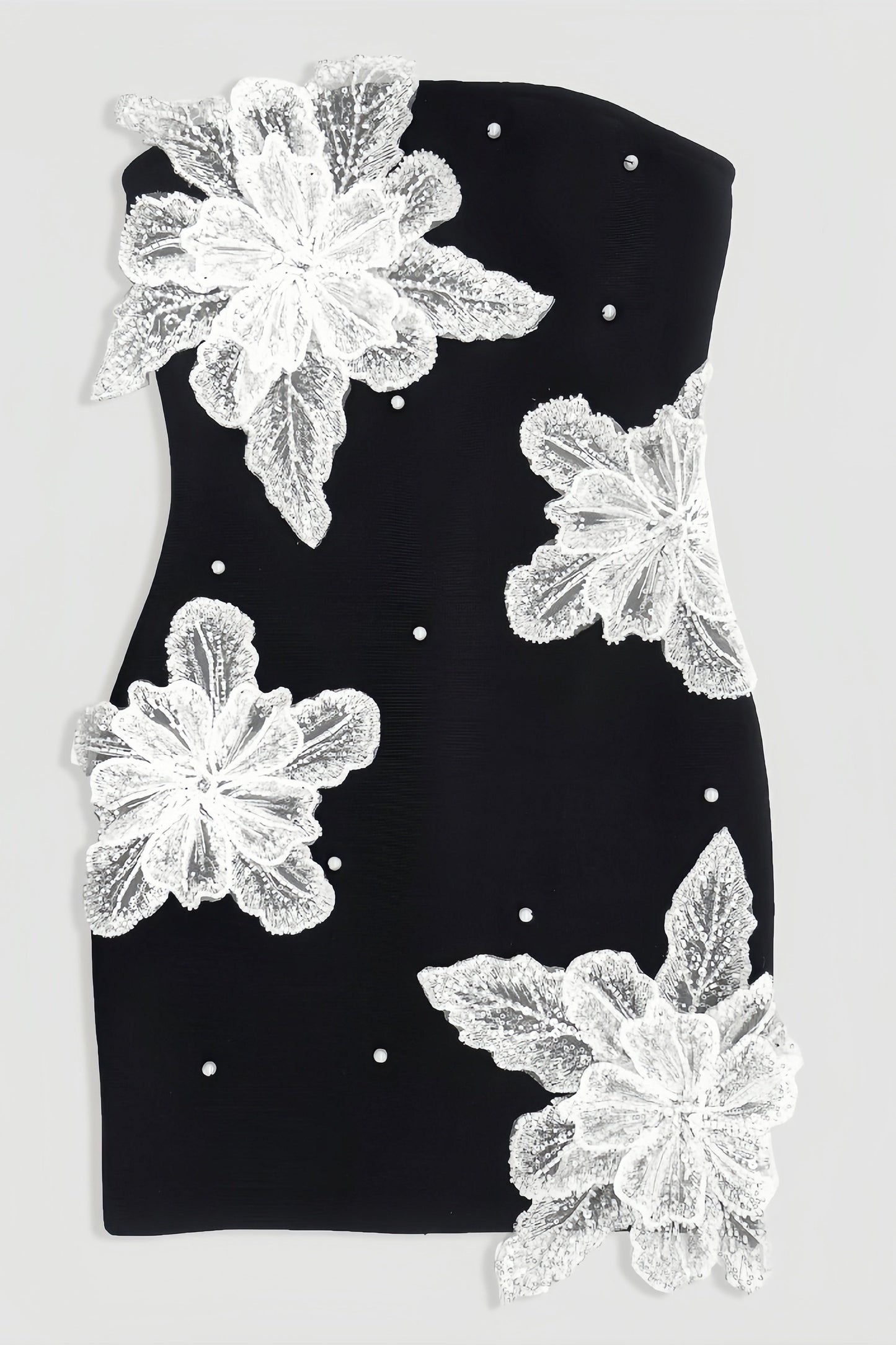 Fari Beaded Floral Knit Mini Dress