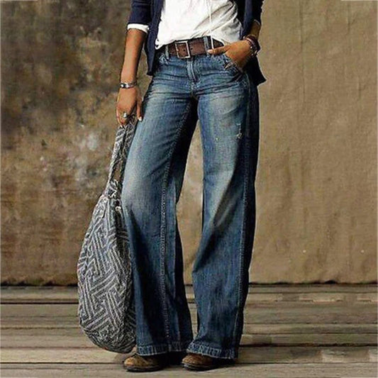 Ruby | Women’s Trendy High-Waisted Wide-Leg Jeans