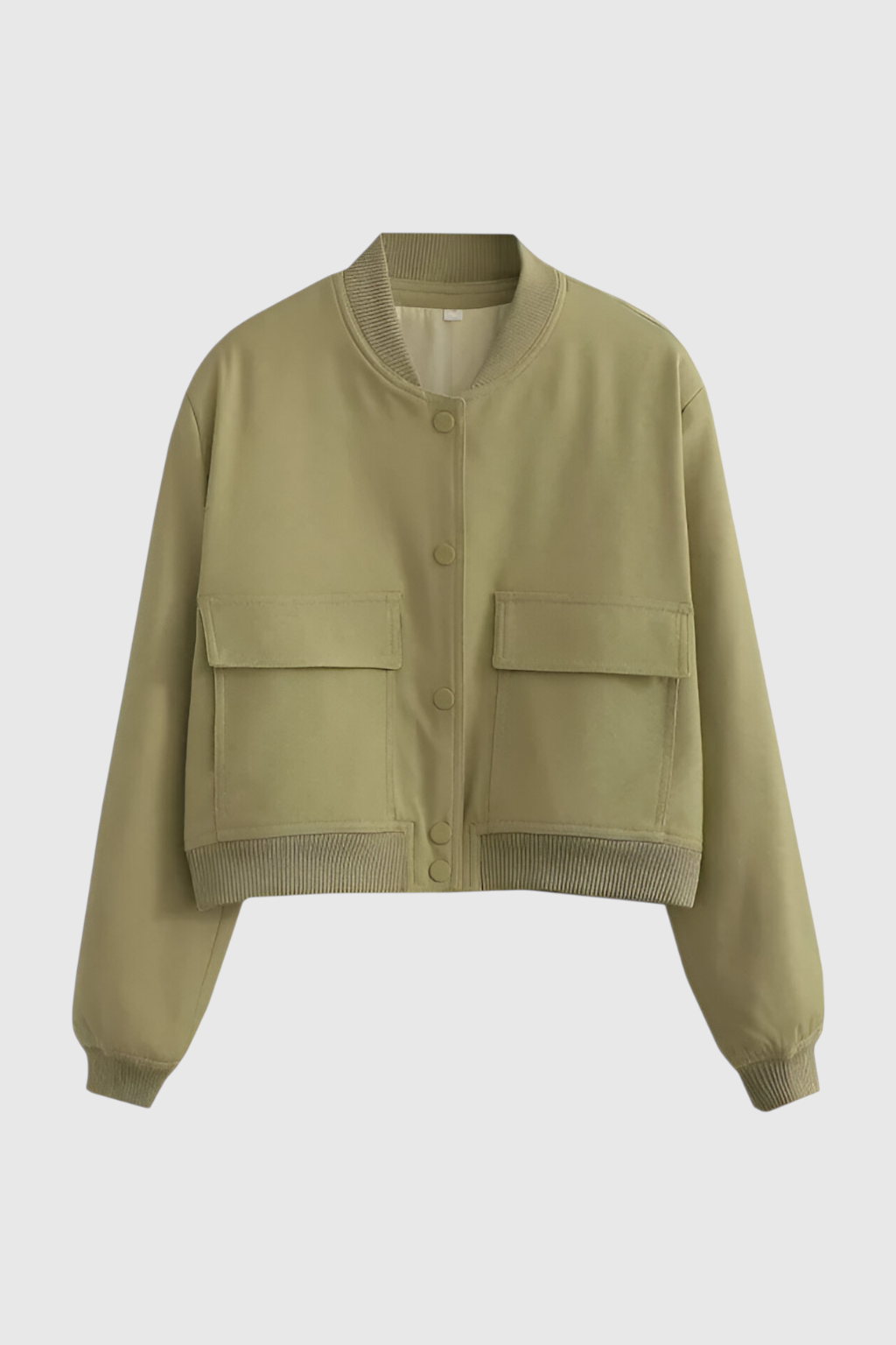 Bomber Jacket With Front Pockets | Cropped Silhouette