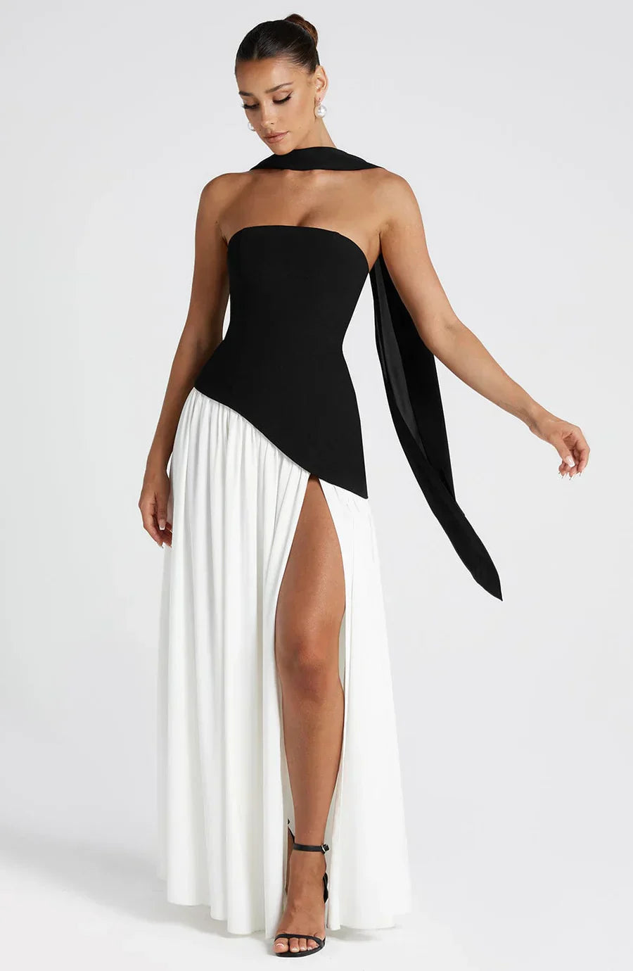 | Sculpted Slit Silhouette Evening Gown