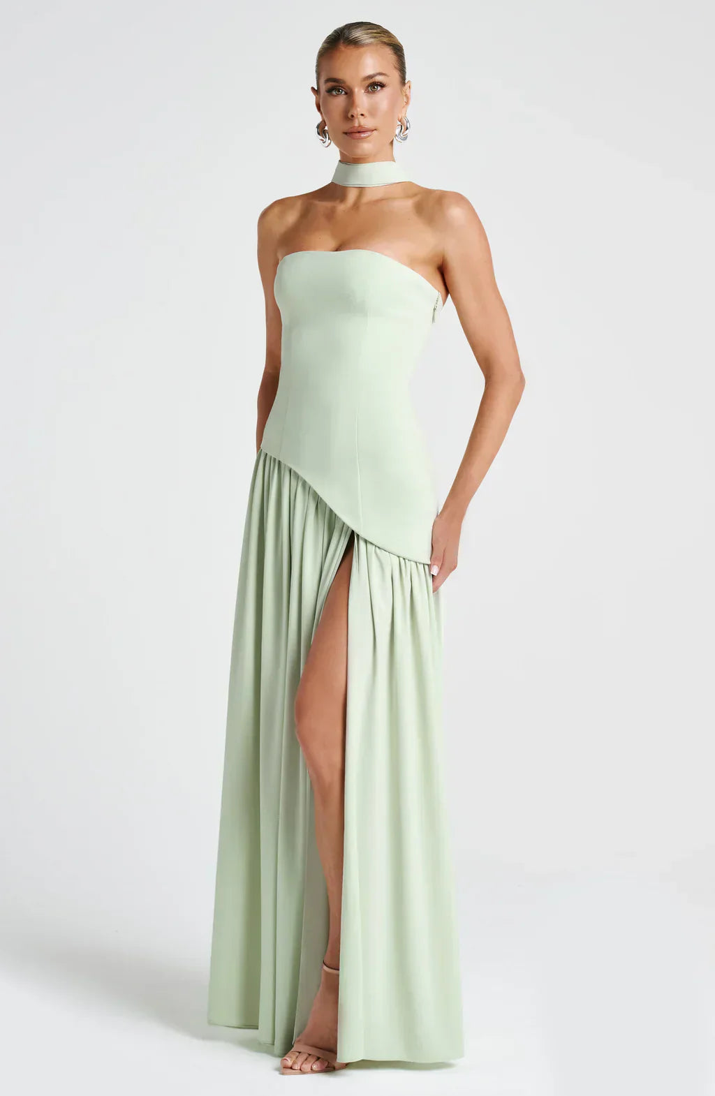 | Sculpted Slit Silhouette Evening Gown