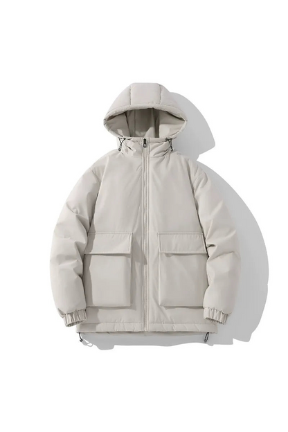 Men's Hooded Puffer Jacket | Quilted Oversized Fit | Winter Insulated