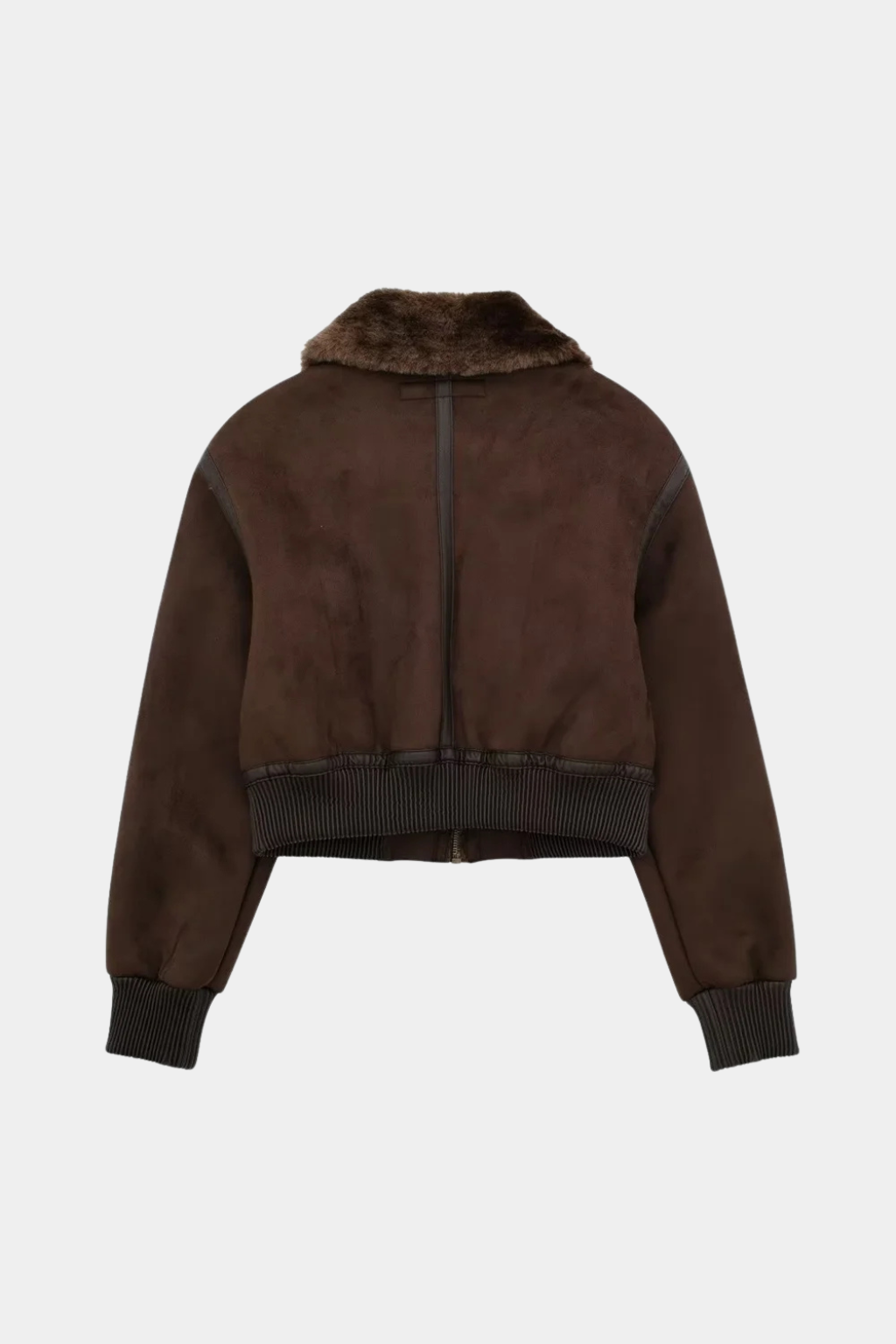 Faux Shearling Aviator Jacket | Cropped Fit | Turn-Down Collar