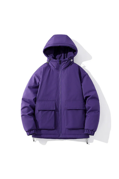 Men's Hooded Puffer Jacket | Quilted Oversized Fit | Winter Insulated