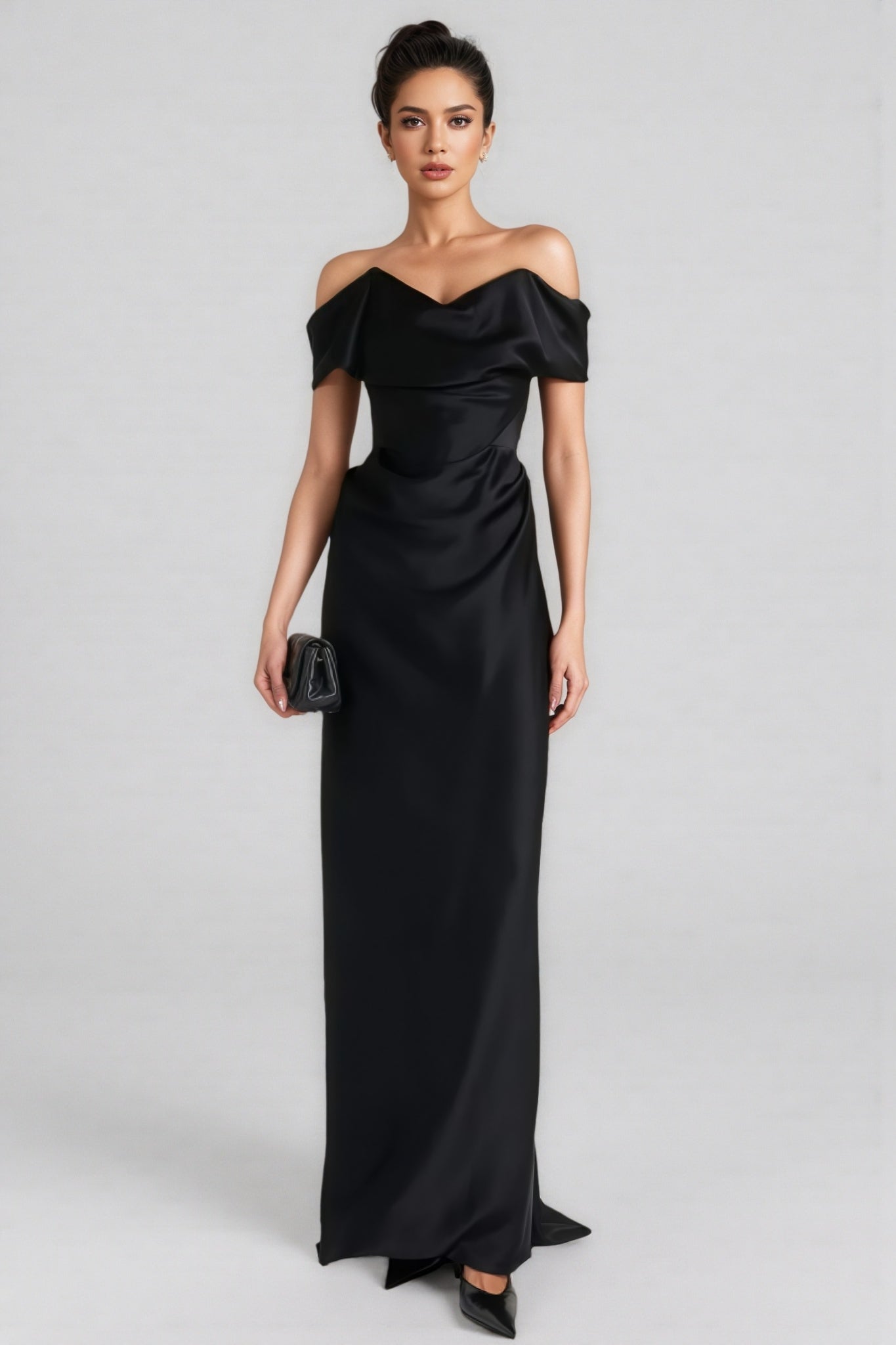 Soph Off-Shoulder Solid Maxi Dress