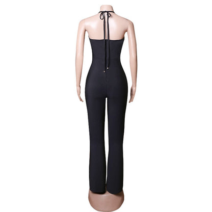 Halter Sleeveless Backless Bandage Jumpsuit