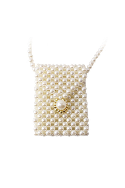 Pearl Beaded Phone Crossbody Bag