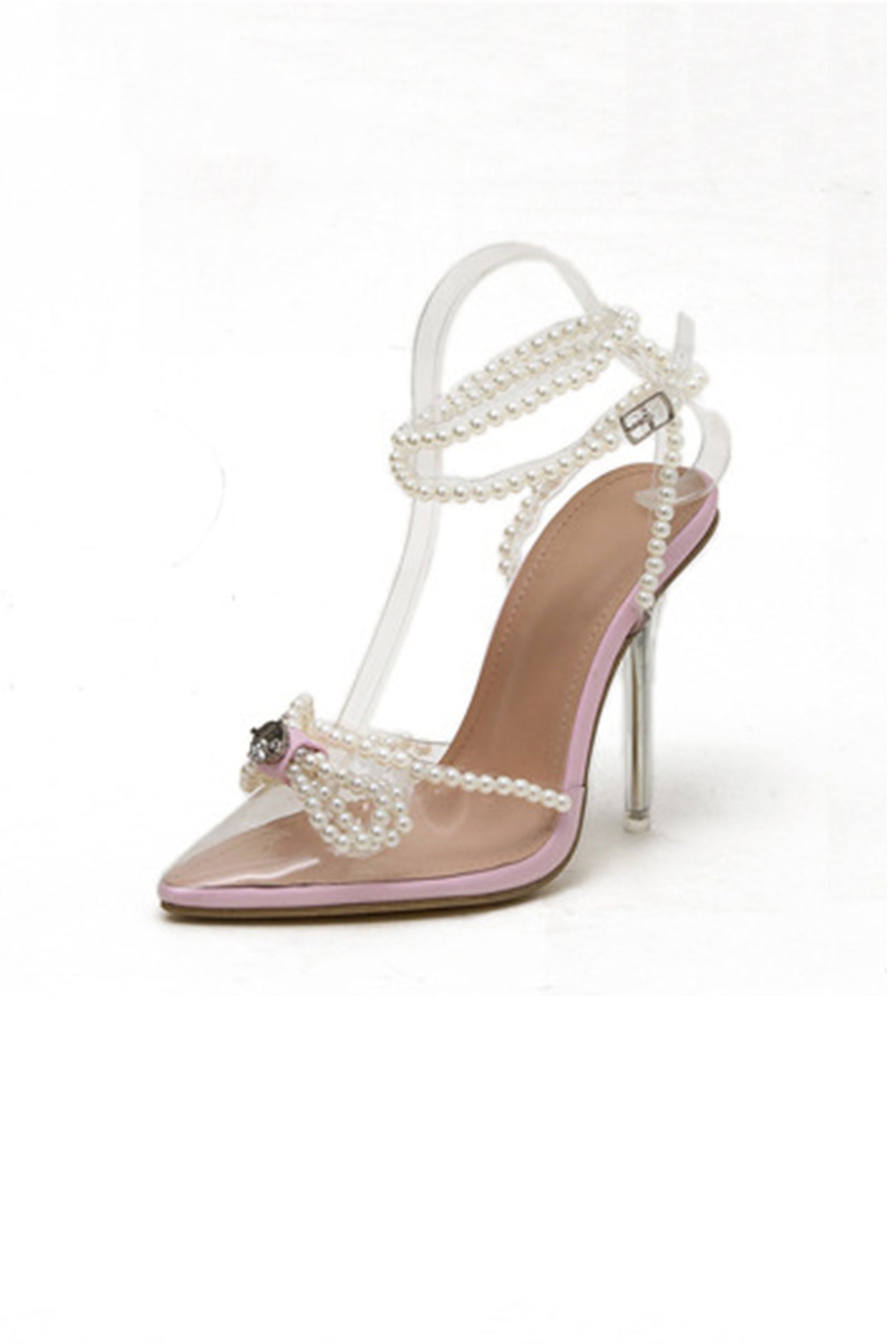 Pearl Bow Pointed High Heels