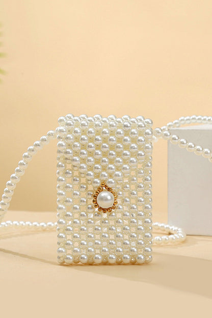 Pearl Beaded Phone Crossbody Bag