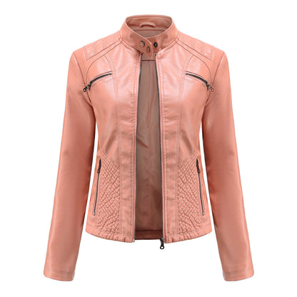 | Women’s Classic Zip-up Biker Jacket