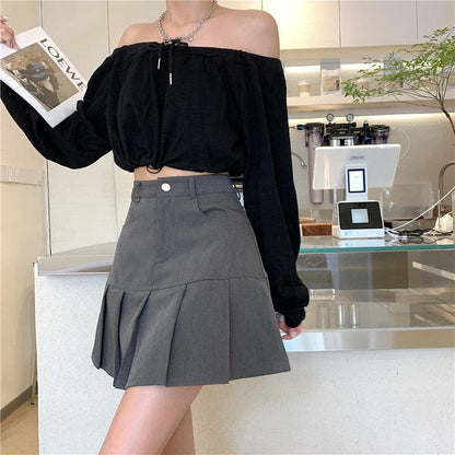 Pleated College Mini Skirt