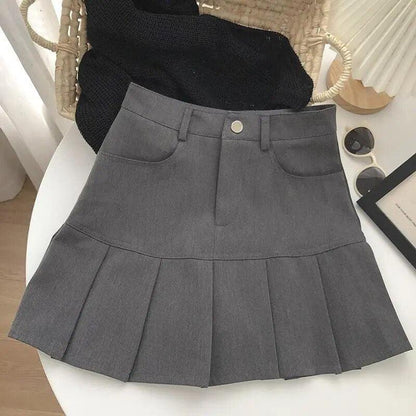 Pleated College Mini Skirt