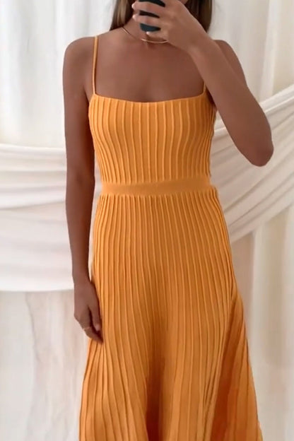Pleated High Waist Knit Dress