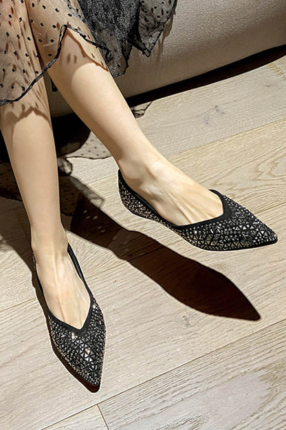 Pointed Rhinestone Flats