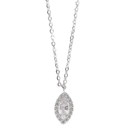 Women's Teardrop Sterling Silver Necklace – Minimalist Water Drop Pendant