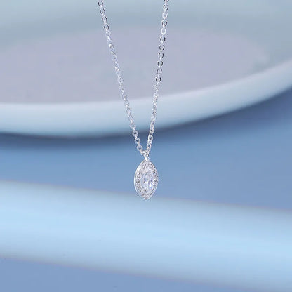 Women's Teardrop Sterling Silver Necklace – Minimalist Water Drop Pendant