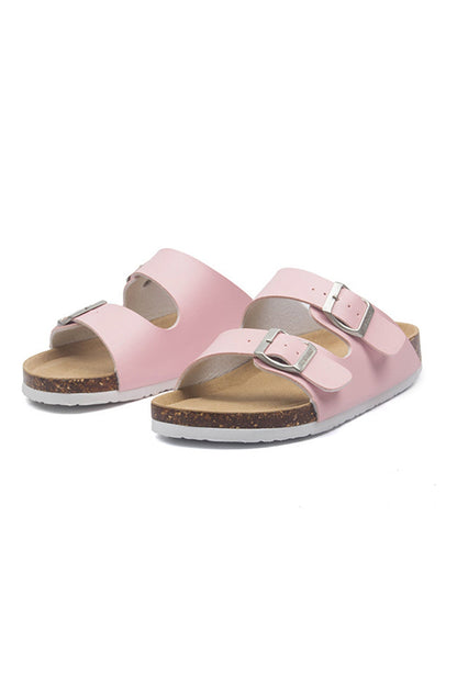 Printed Buckle Flat Sandals
