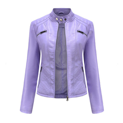 | Women’s Classic Zip-up Biker Jacket