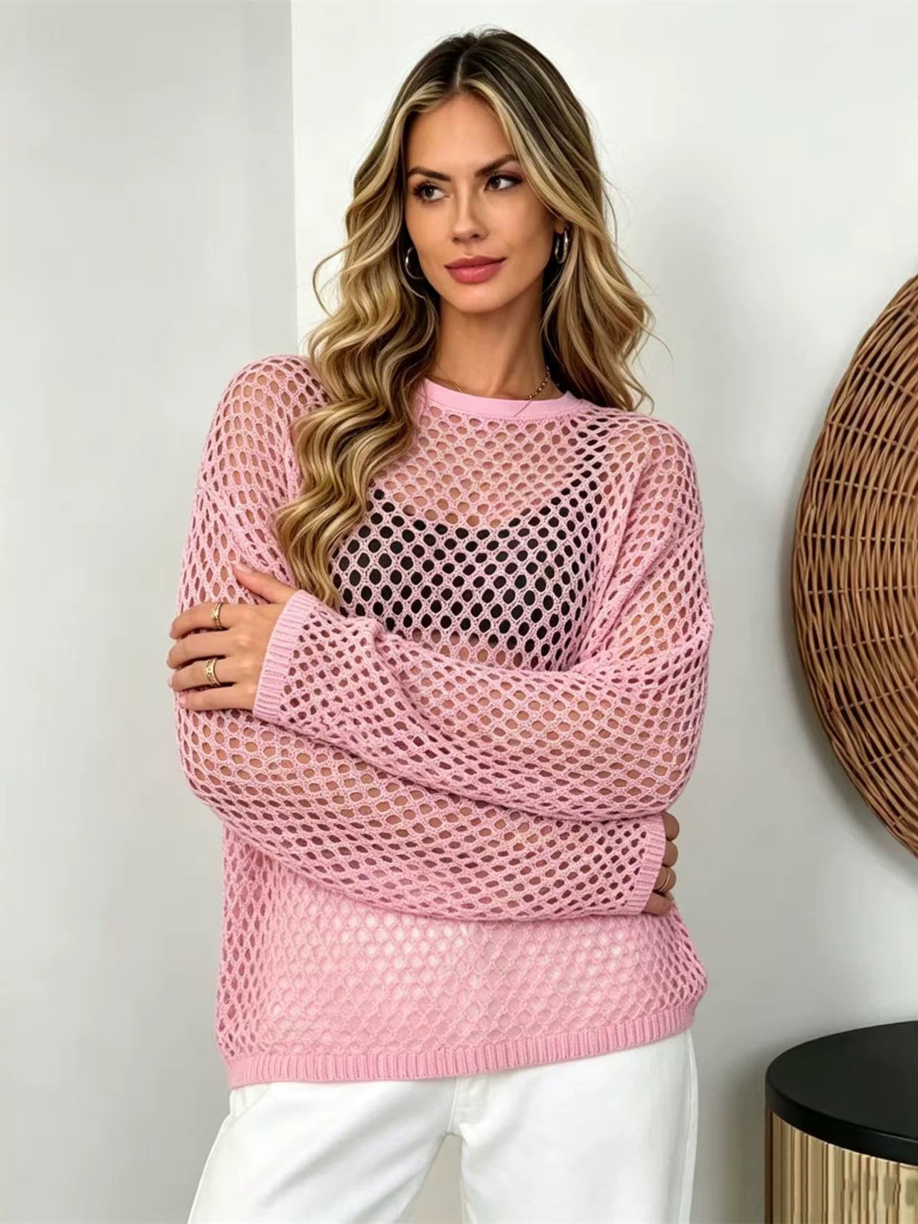 Sheer Mesh Loose Chiffon Shirt