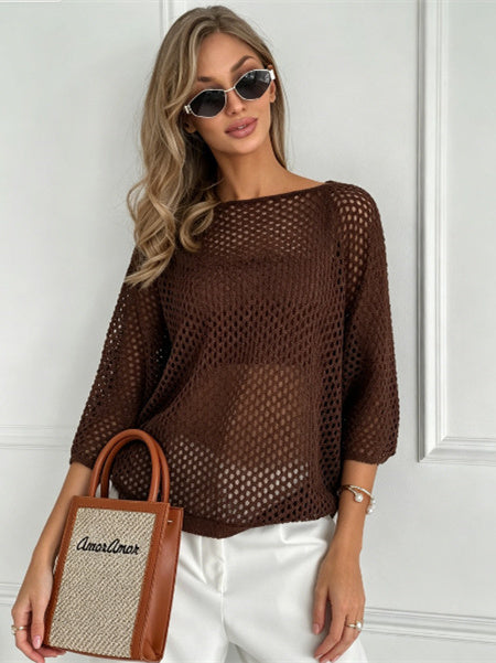 Sheer Mesh Loose Chiffon Shirt