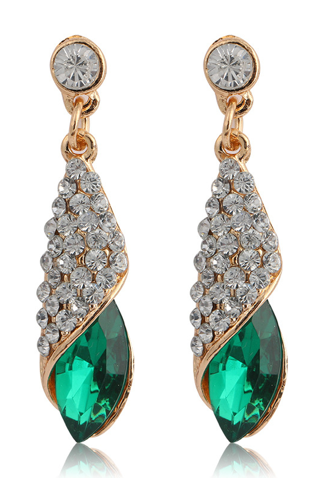 Dangle Earrings with Crystal Accents